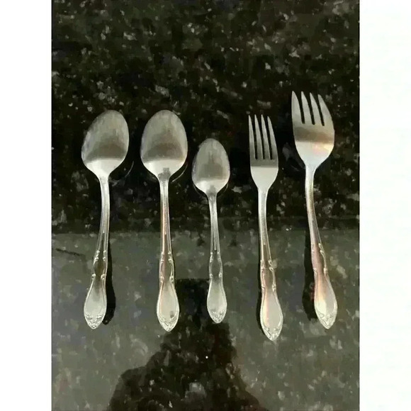 Simeon & George Oneida HOMESTEAD stainless serving‎ dinner fork Spoon Teaspoon - Picture 8 of 13